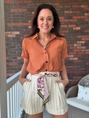 Cabi La Quinta Short Sleeve Button Front Shirt